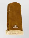 Prada Finished Luxurious Suede Gloves In Brown