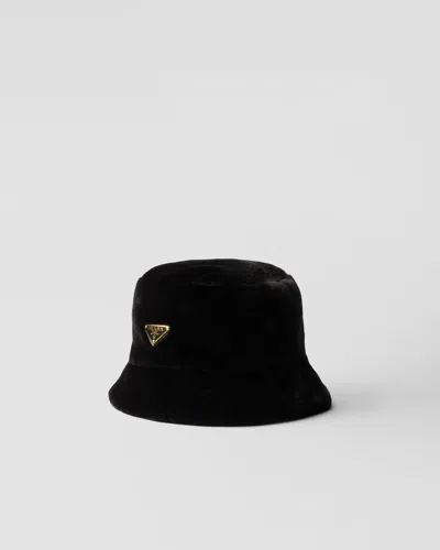 Prada Fabric Bucket Hat In Schwarz