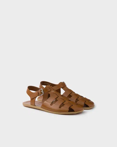 Prada Fischersandalen Aus Leder In Multi