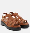 Prada Women Caramel Leather Sandals In Braun