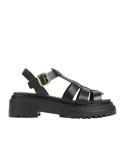 Prada Fisherman's Sandals In Black