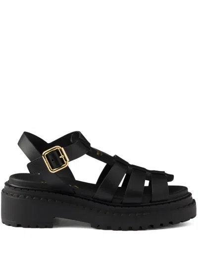 Prada Fisherman-sandalen In Schwarz