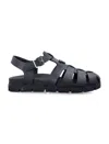 Prada Black Logo Sandals In Black
