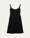 Prada Fit-and-flare Sleeveless Dress In F0002 Nero