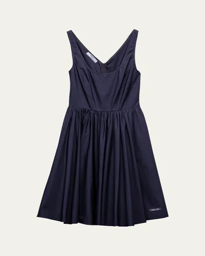 Prada Fit-flare Mini Dress In Blue