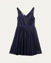 Prada Flared Mini Dress In F0008 Bleu