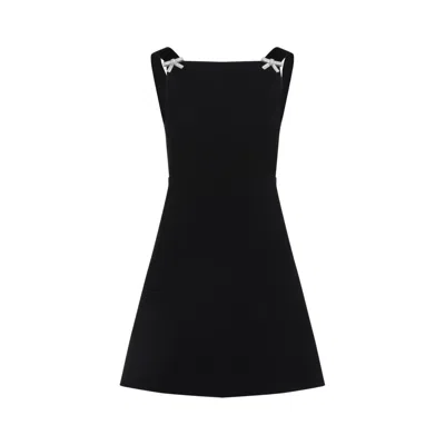 Prada Fitted Black Dress With Flared Skirt