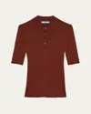 Prada Fitted Rib Knit Polo