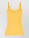 Prada Fitted Ribbed Tank Top With Scoop Neck In Yellow