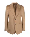 Prada Fitted Single-breasted Blazer In Camel Brown