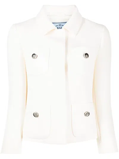 Pre-owned Prada Fitted Wool Jacket In Neutrals