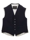 Prada Five-button Welt-pocket Vest In Blue