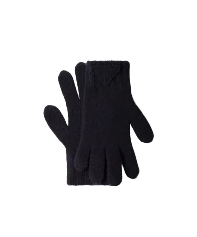 Prada Five-finger Wool Gloves In Navy