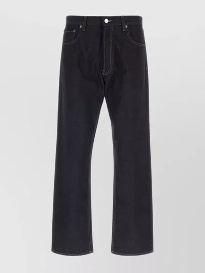 Prada Five-pocket Denim Trousers Featuring Belt Loops In Black