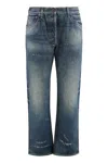 Prada Five Pocket Jeans In Washed Denim In Blue