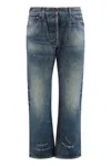Prada Five Pocket Jeans In Washed Denim In Blue