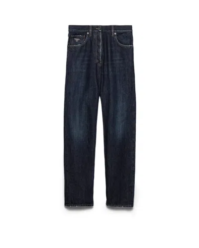 Prada Five-pocket Denim Jeans In Navy