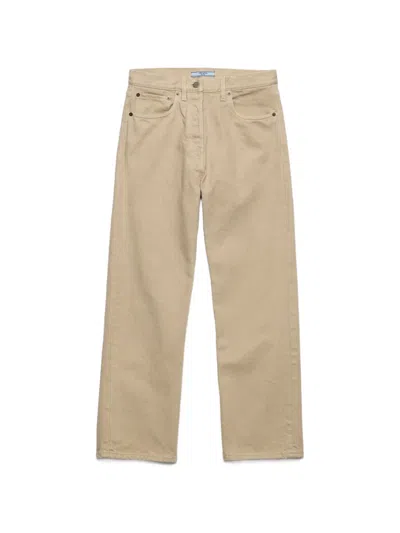Prada Five-pocket Denim Jeans In Neutral