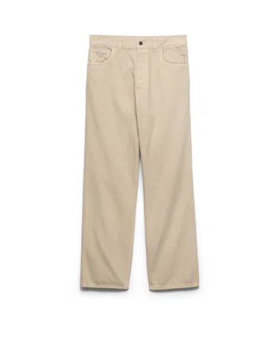 Prada Men's Five-pocket Old Denim Jeans In Brown