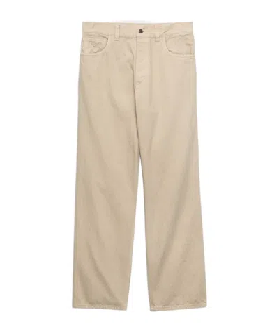 Prada Five-pocket Old Denim Jeans In Brown