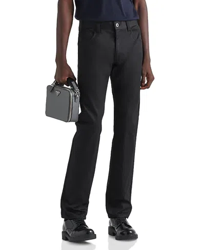 Prada Five-pocket Stretch Drill Jeans In Black In Multi
