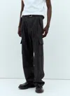 Prada Straight Leg Wool Cargo Pant In Grey