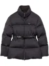 Prada Flannel Down Jacket In Grey