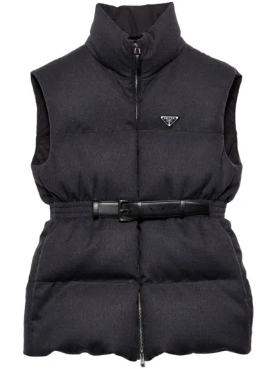 PRADA BELTED DOWN-PADDED GILET