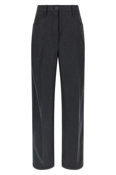 Prada Flannel Pants In Black