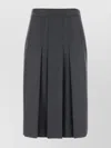Prada Flannel Skirt With Pleats And Belt Loops In Gray