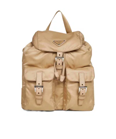 Prada Flap Backpack In Brown