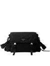 Prada Mens Black Explore Re Nylon Woven Bag In Black