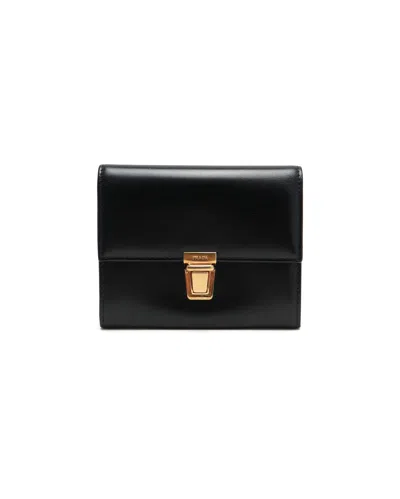 Pre-owned Prada Flap Card Holder In Black