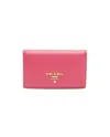 Prada Flap Card Holder In Red