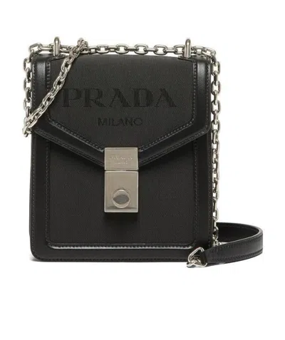 Prada Flap Crossbody Bag In Black