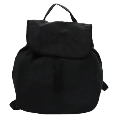 Pre-owned Prada Flap Drawstring Tessuto Black Nylon Backpack Bag ()