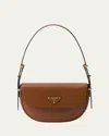 Prada Arque Leather Shoulder Bag With Flap