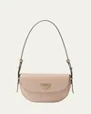 Prada Flap Leather Crossbody Bag In F03mv Travertino N