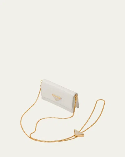 Prada Flap Leather Wallet On Chain