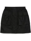 Prada Re-nylon Triangle Logo Mini Skirt In Black