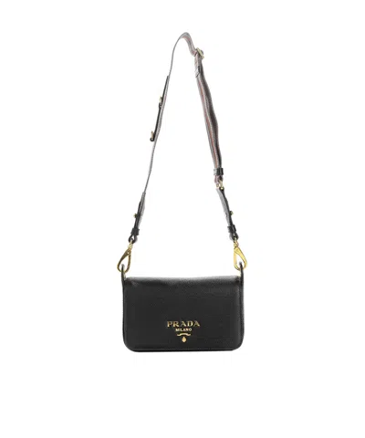 Prada Flap Shoulder Bag In Black