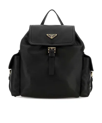 Prada Flap Shoulder Bag In Black