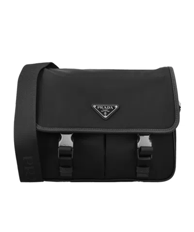 Prada Flap Shoulder Bag In Black