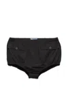 Prada Popeline-shorts Mit Patch In Black