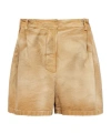 Prada Canvas Shorts In Nude