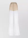 Prada Flared High Waist Trousers With Sheer Paneling
