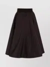 Prada Flared High-waisted Midi Skirt In Brown