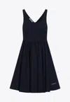 Prada Flared Mini Dress In Blue