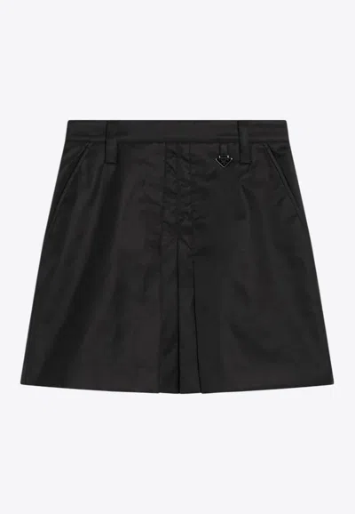 Prada Flared Mini Skirt In Black
