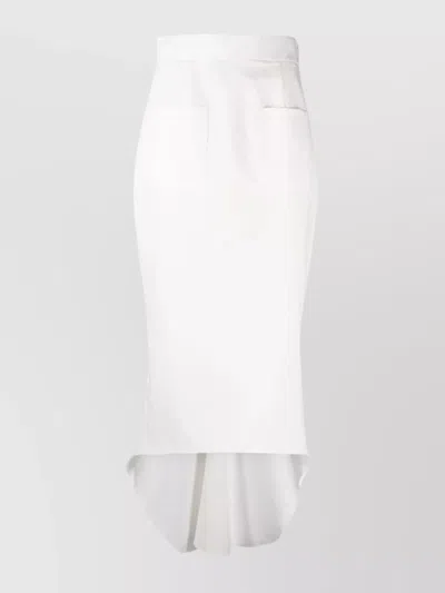 Prada Flared Skirt With Pockets And Slit In White
